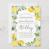 Klassieke Lemon Greenery Zomerbruiloft Kaart (Voorkant)