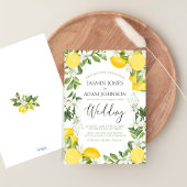 Klassieke Lemon Greenery Zomerbruiloft Kaart