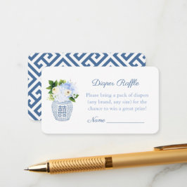 Klassieke lente bloemengember kruik luier Raffle Informatiekaartje