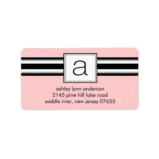 Klassieke letter A Monogram retouradres labels. Etiket (Voorkant)