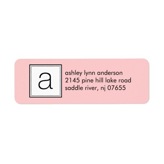 Klassieke letter A Monogram retouradres labels. Etiket (Voorkant)
