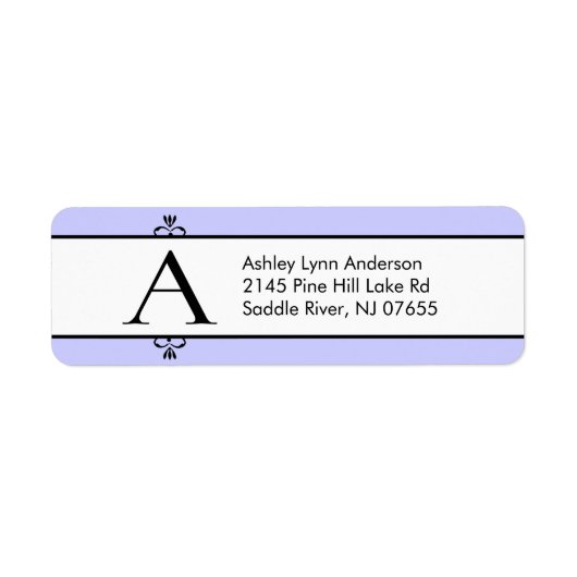 Klassieke letter A Monogram retouradres labels. Etiket (Voorkant)