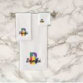 Klassieke letter B gekleurd monogram Bad Handdoek