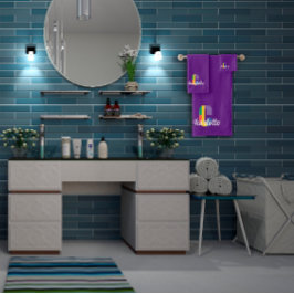 Klassieke letter C gekleurd monogram paarse Bad Handdoek