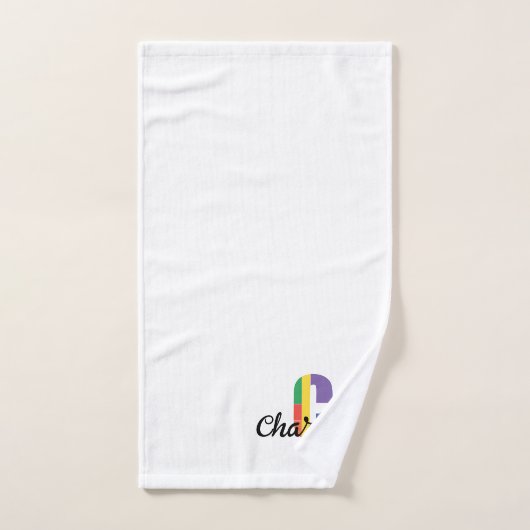 Klassieke letter C gekleurd monogram wit Bad Handdoek (Handdoek)