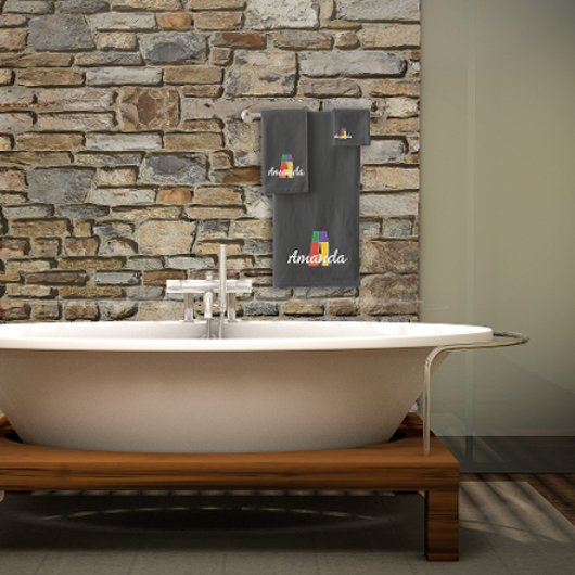 Klassieke letter Een gekleurd monogram donkergrijs Bad Handdoek