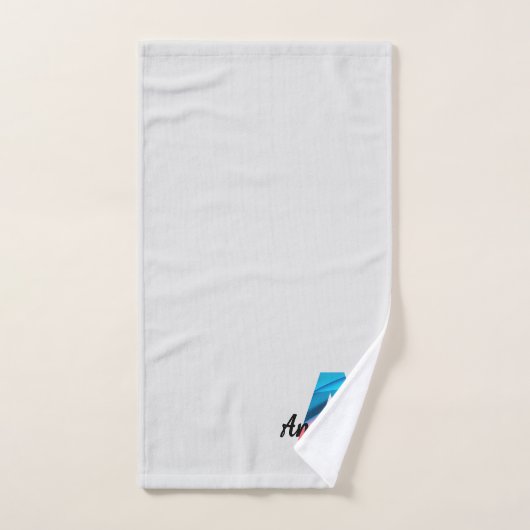 Klassieke letter Een koraalblauw monogram wit Bad Handdoek (Handdoek)