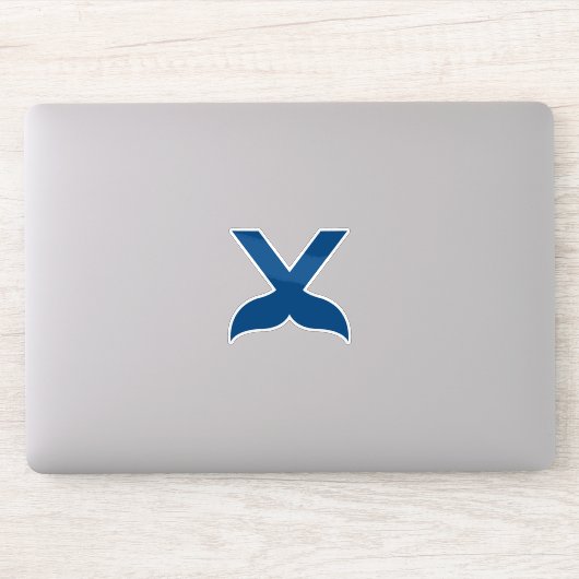 Klassieke Letter V Vis Sticker (Computer)