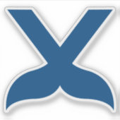 Klassieke Letter V Vis Sticker (Voorkant)