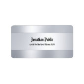 Klassieke lettertypescript Silver Sjabloon Bovenst Etiket (Voorkant)