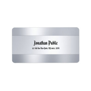 Klassieke lettertypescript Silver Sjabloon Bovenst Etiket
