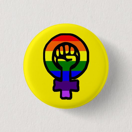 Klassieke LGBT Feminist Sign Button (Voorkant)