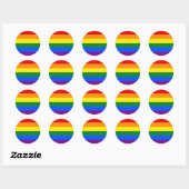 Klassieke LGBTQ Gay Pride Rainbow Flag Ronde Sticker (Vel)