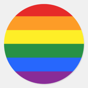 Klassieke LGBTQ Gay Pride Rainbow Flag Ronde Sticker