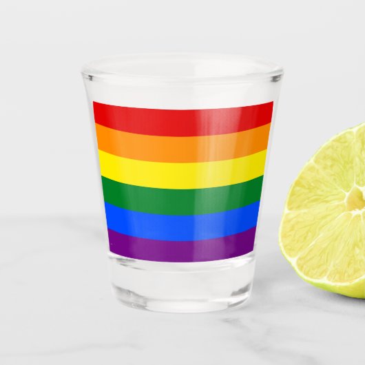 Klassieke LGBTQ Gay Pride Rainbow Flag Shot Glas (Voorkant)