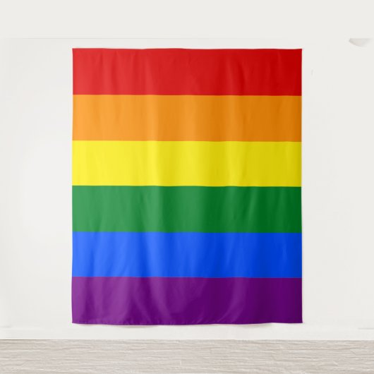 Klassieke LGBTQ Gay Pride Rainbow Flag Wandkleed (Voorkant)