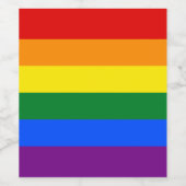 Klassieke LGBTQ Gay Pride Rainbow Flag Wijn Etiket (Enkel label)