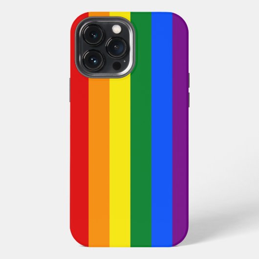 Klassieke LGBTQ Regenboog Pride Vlag iPhone Hoesje (Achterkant)