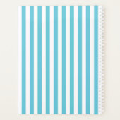 Klassieke lichtblauwe en witte verticale strepen planner (Achterkant)