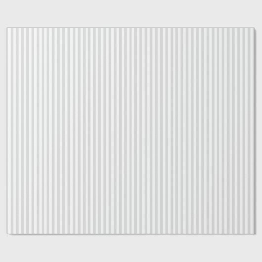 Klassieke lichte grijze en witte streep patroon cadeaupapier (Vlak)