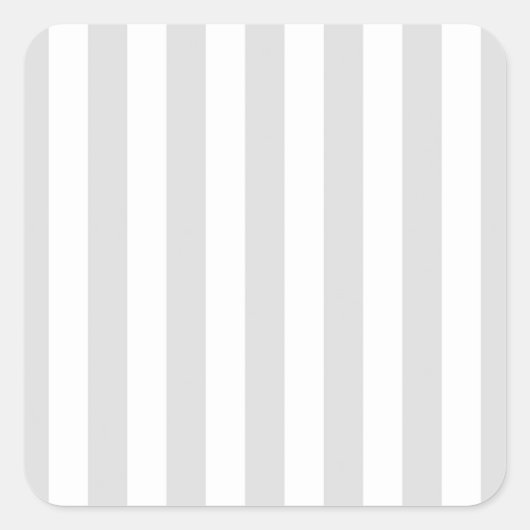 Klassieke lichte grijze en witte streep patroon vierkante sticker (Voorkant)