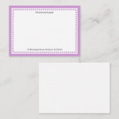 Klassieke Lichte Paarse Rand & Stippen Monogram Notitiekaartje (Voorkant / Achterkant)