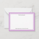 Klassieke Lichte Paarse Rand & Stippen Monogram Notitiekaartje (Voorkant)