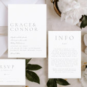 Klassieke Lichtgrijze Elegante Moderne Info Behuiz RSVP Kaartje