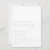 Klassieke Lichtgrijze Elegante Moderne Stijl Huwel Kaart (Voorkant)