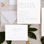 Klassieke Lichtgrijze Elegante Moderne Stijl Huwel RSVP Kaartje