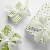 Klassieke Lichtgroene Polka Dots Gingham Patroon M Inpakpapier Vel