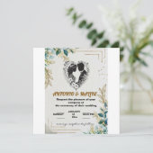 Klassieke liefde bruiloft uitnodiging (Staand voorkant)