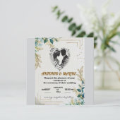 Klassieke liefde bruiloft uitnodiging (Staand voorkant)