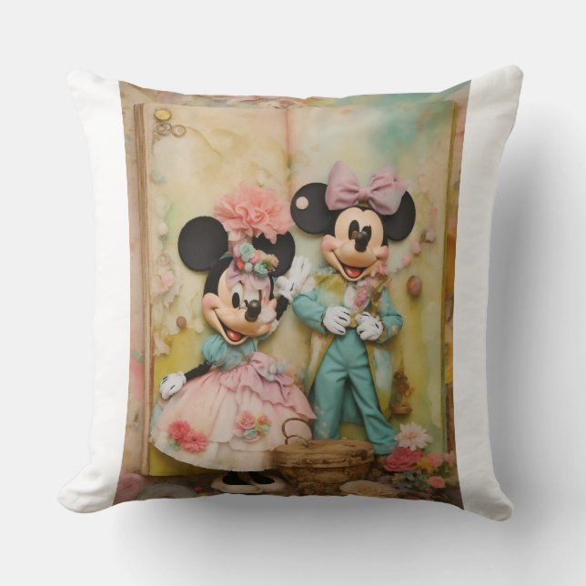 Klassieke Liefde Mickey&Minnie Liefje Gooi Kussen (Voorkant)