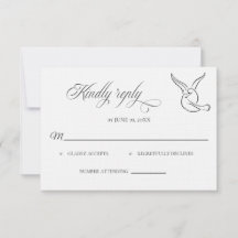 Klassieke Liefdesvogels Huwelijks RSVP kaart