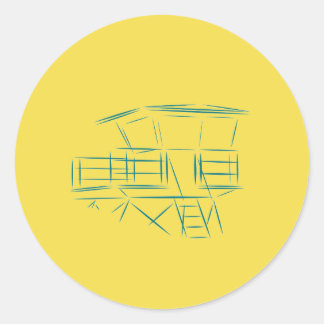 Klassieke Lifeguard Tower Ronde Sticker