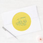 Klassieke Lifeguard Tower Ronde Sticker (Envelop)