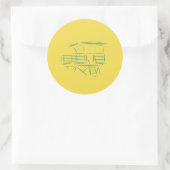 Klassieke Lifeguard Tower Ronde Sticker (Tas)