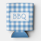 Klassieke Light Blue White Gingham Pattern BBQ Par Blikjeskoeler (Voorkant)