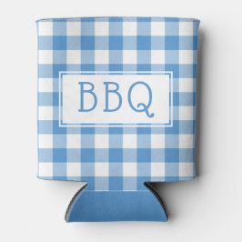 Klassieke Light Blue White Gingham Pattern BBQ Par Blikjeskoeler