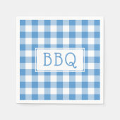 Klassieke Light Blue White Gingham Pattern BBQ Par Servet (Voorkant)