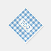 Klassieke Light Blue White Gingham Pattern BBQ Par Servet (Hoek)