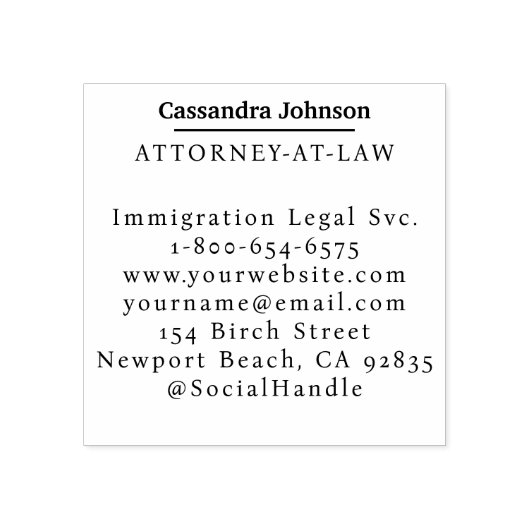 Klassieke lijn Zakelijk Ondernemingsrecht Juridisc Rubberstempel (Afrduk)