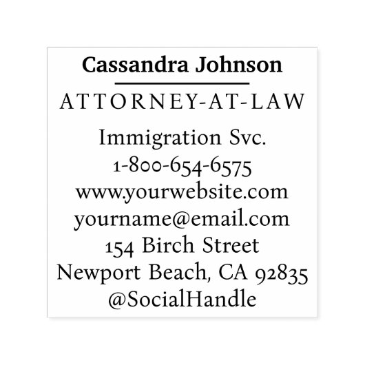 Klassieke lijn Zakelijk Ondernemingsrecht Juridisc Zelfinktende Stempel (Design)