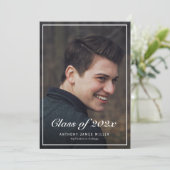 Klassieke lijst afstuderen bekendmaking kaart (Staand voorkant)