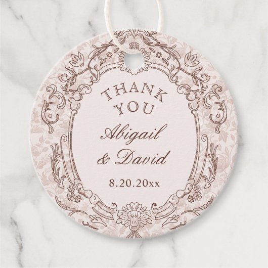 Klassieke Lijst bruiloft Bedankjes Labels (Voorkant)