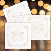 Klassieke  Lijst bruiloft Folie Servetten