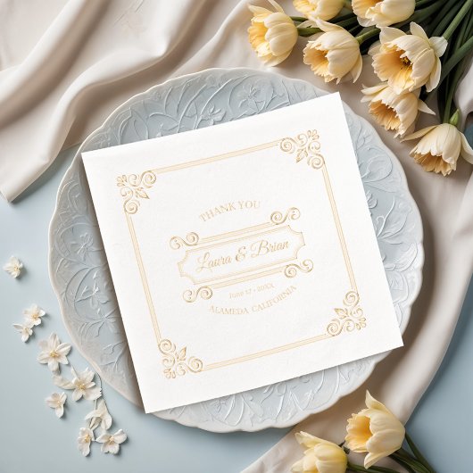 Klassieke  Lijst bruiloft Folie Servetten