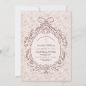 Klassieke  Lijst doop uitnodiging (Voorkant)