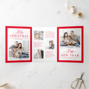 Klassieke Lijst EDITABLE KLOR Trifold Holidcard Drieluik Uitnodiging